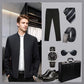 👑Essential Business Suit👑 Men's Standing Collar Zipper Casual Jacket+Credit card case