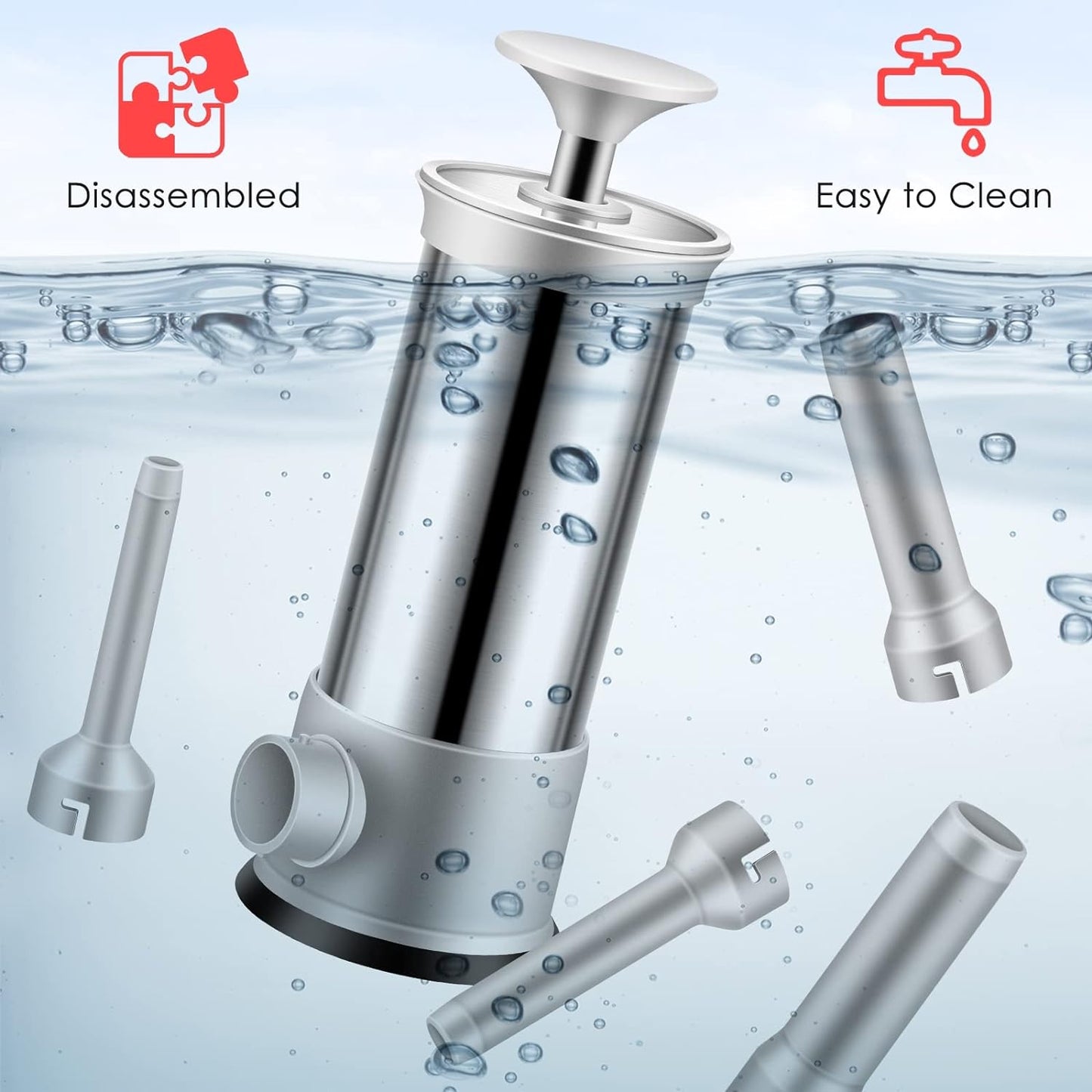 🔥Last Day Promotion - 55% OFF - Sausage Stuffer with 4 Different Sizes Stuffing Tubes