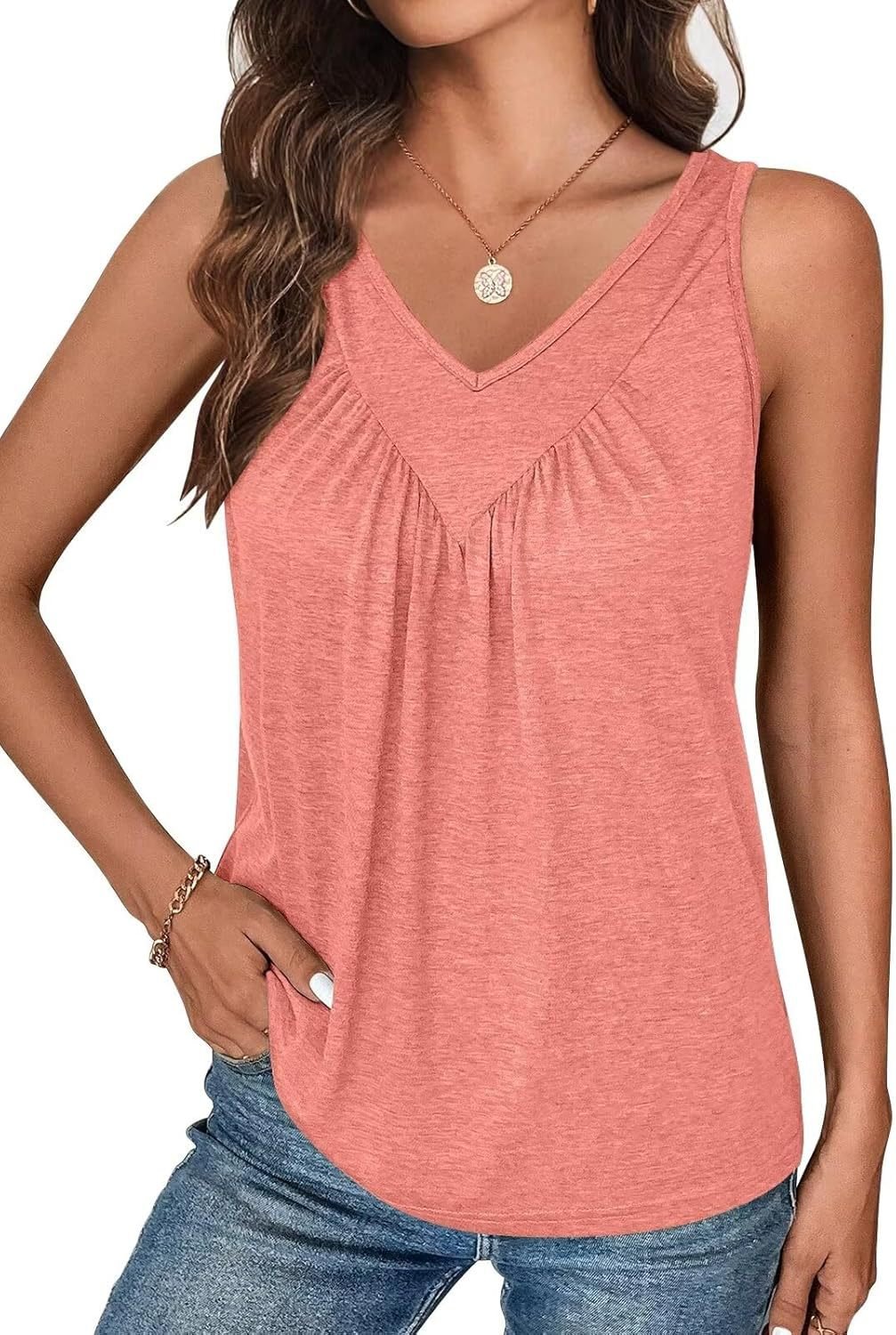 💖Limited Sale 50% OFF💖👚Women Sleeveless V-neck T-shirt