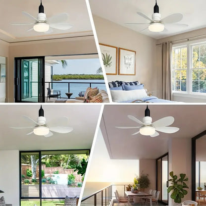 Bright Cool Ceiling Socket Fan & Light with Remote