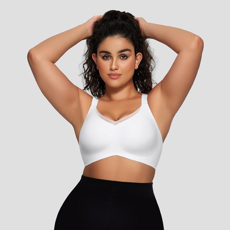 ✨Breathable and Not Stuffy😍Women's Wireless V-Neck Crossover Mesh Seamless Push-Up Bra