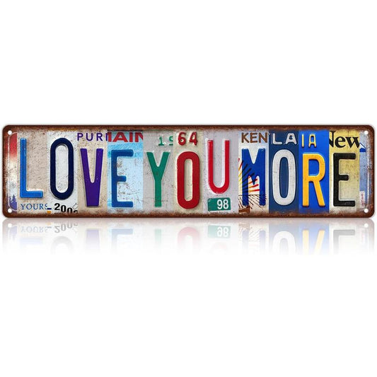 Vintage Love You More Wall Decor Street Signs Home Bar Coffee Metal Tin Signs 16 x 4 Inches