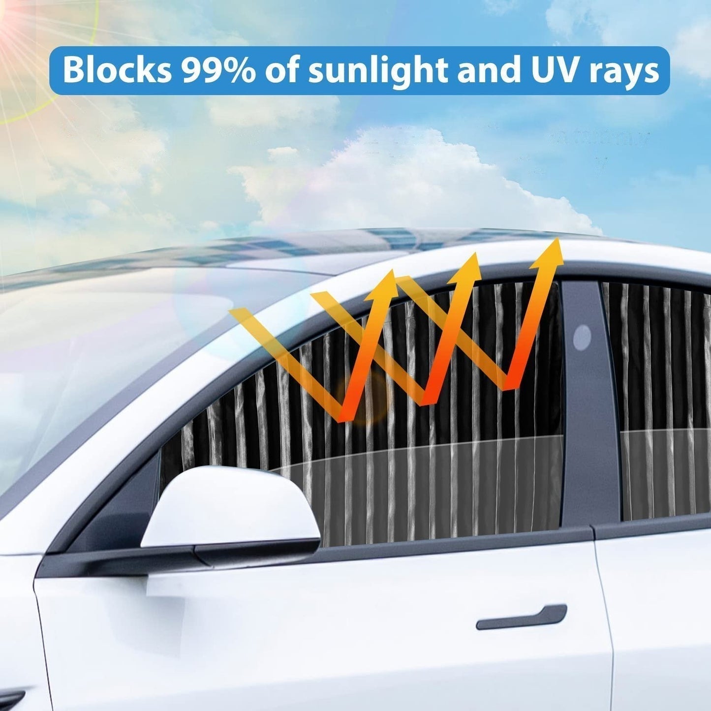🚗🛡️Magnetic Track Universal Car Side Window Privacy Sunshade Curtain🛡️ Easy Install, Privacy Protection, Essential for Summer Drives!