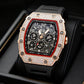 Men's Luxury barrel-shaped watch Rhinestone Embellished Watch