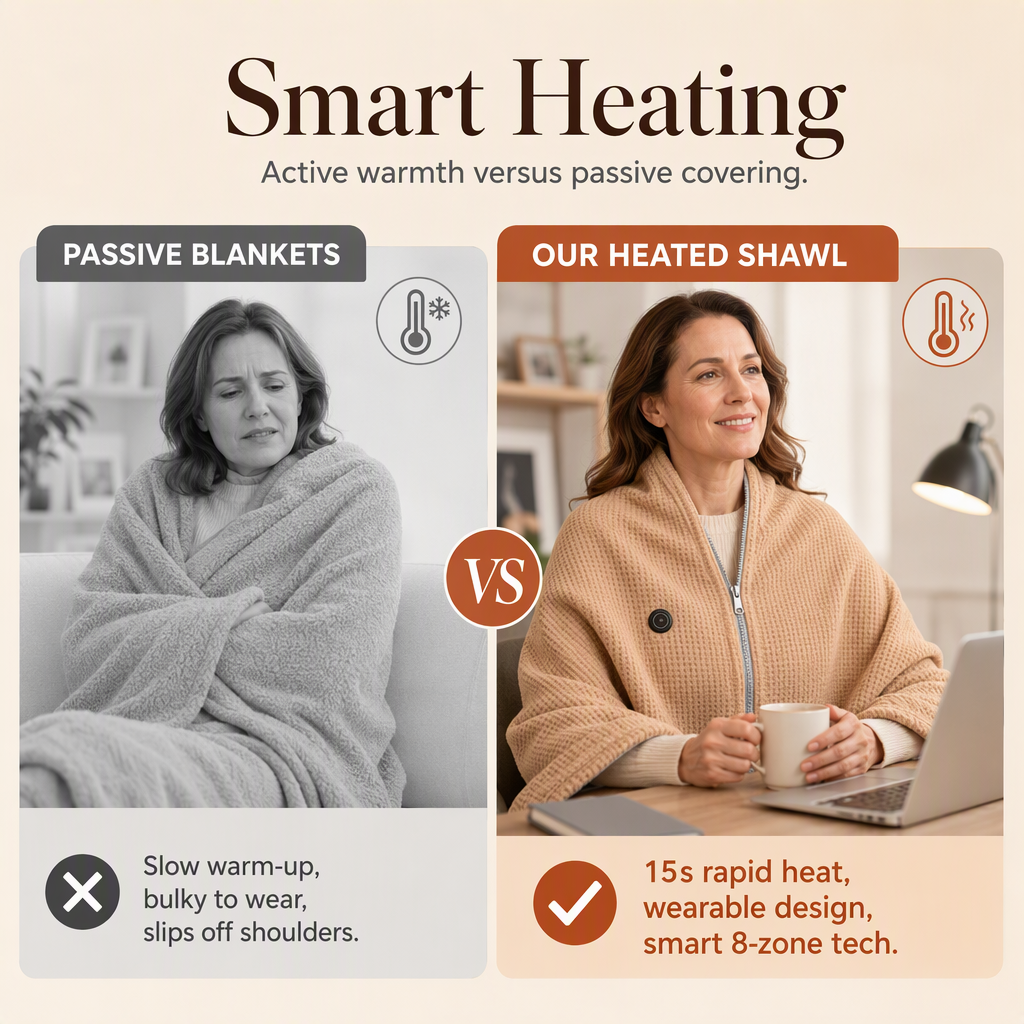 ❄️ 50% OFF! 🔥 Heated Blanket Shawl – Portable warmth all winter ✨