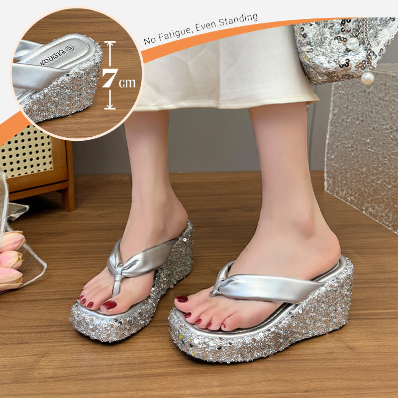🎉2025 New Arrive - 51% OFF👠Women's Thick-Soled Sequined Flip-Flops