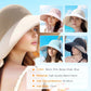 🌞Summer Sun Protection Essentials 👒Large-brim Hollow Sunscreen Hat with Removable Neck Shawl