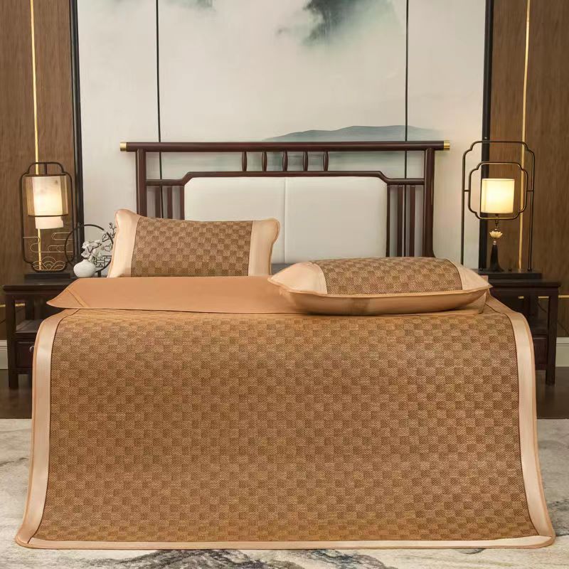 ❄️ Summer Ice Silk Rattan Mat Bed Sheet 3-piece Set ❄️