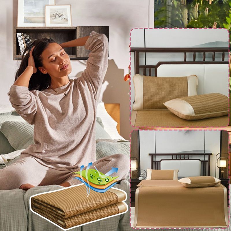 ❄️ Summer Ice Silk Rattan Mat Bed Sheet 3-piece Set ❄️