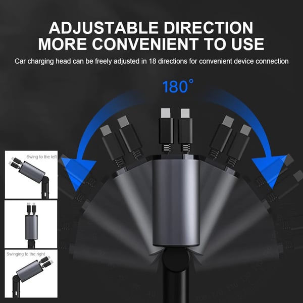 100W Digital Display Retractable Car Charger