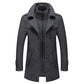 Men's Business Woolen Coat Fashion Double Neck Medium And Long Woolen Coat