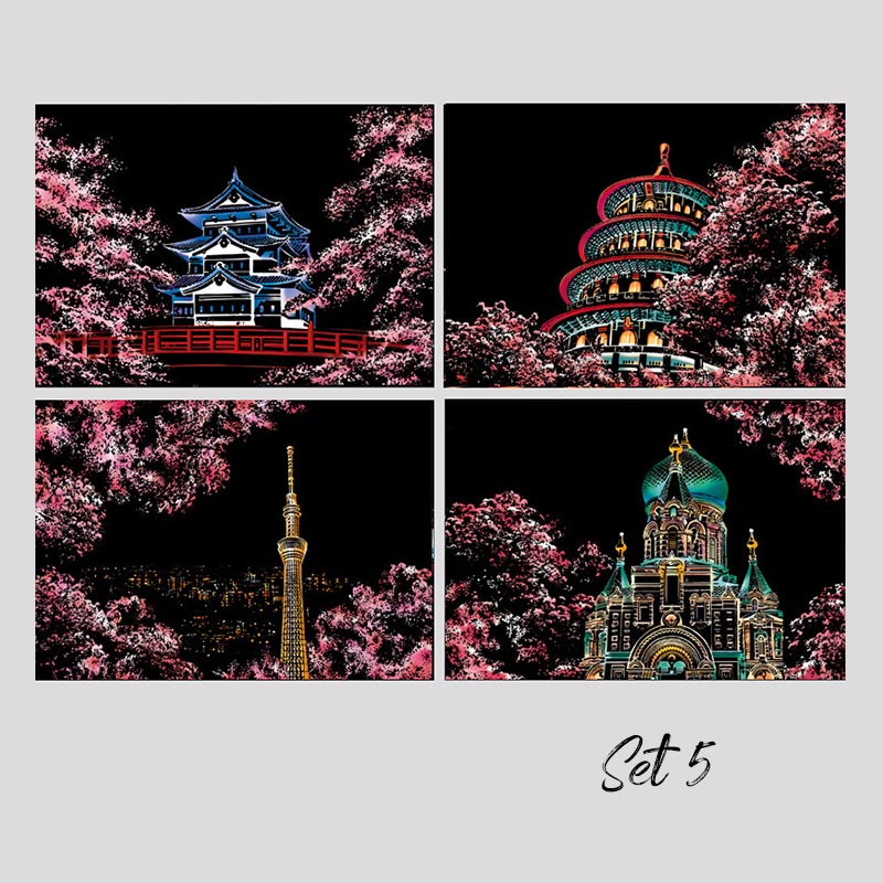 🎨4pcs Creative Scratch Paintings Set with Tool