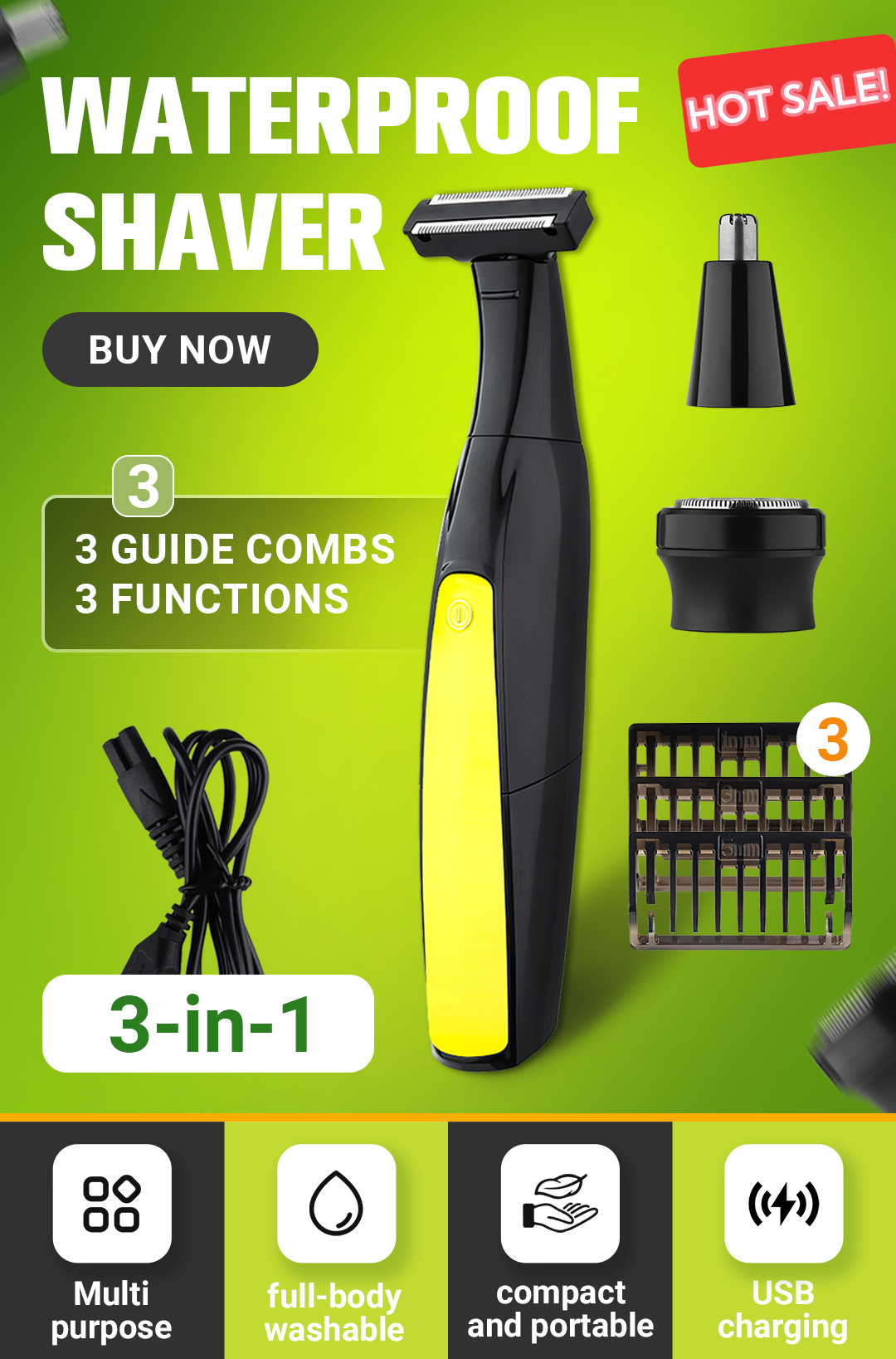 🔥2025 Hot Sale🔥Wet & Dry Multifunction Electric Shaver