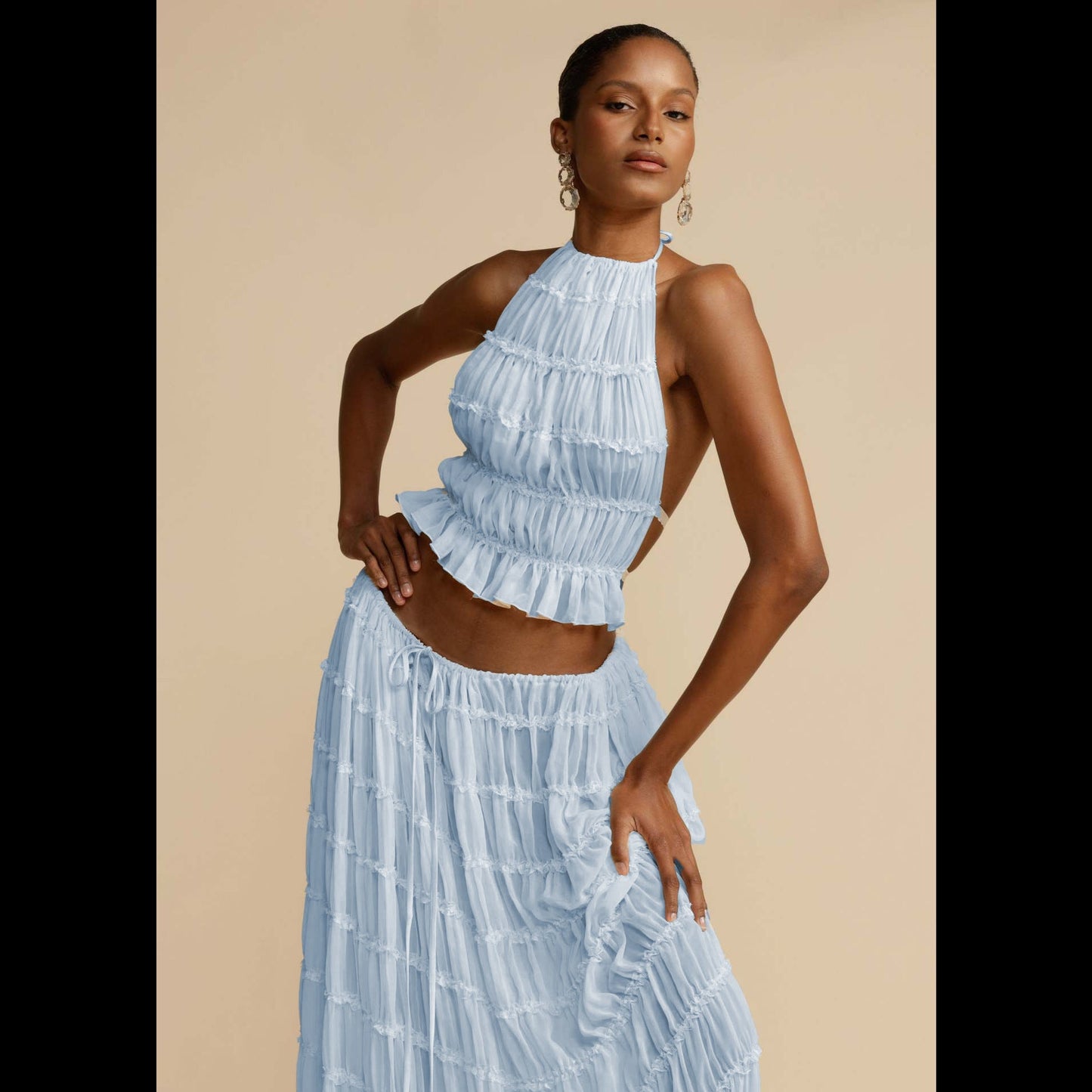 🎊2025 NEW MODELES🎊  sexy backless tank top long skirt suit