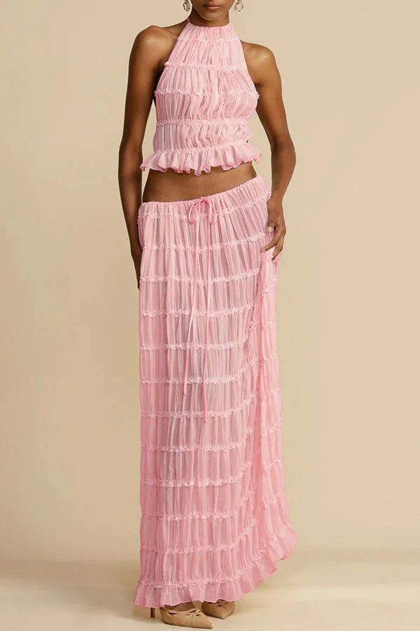 🎊2025 NEW MODELES🎊  sexy backless tank top long skirt suit