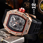 Men's Luxury barrel-shaped watch Rhinestone Embellished Watch