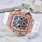 Men's Luxury barrel-shaped watch Rhinestone Embellished Watch