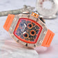 Men's Luxury barrel-shaped watch Rhinestone Embellished Watch