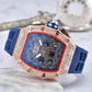 Men's Luxury barrel-shaped watch Rhinestone Embellished Watch