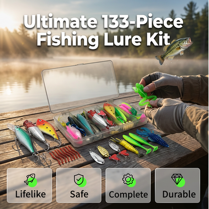 📢📢 50% OFF! Fishing Lure Kit – Hard & Soft Baits with Organized Tackle Box 🎣