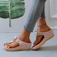 🌞Summer Hot Sale 🩴Women's Leather Wedge Slide Sandals-50% OFF