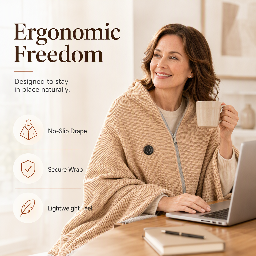 ❄️ 50% OFF! 🔥 Heated Blanket Shawl – Portable warmth all winter ✨