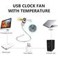 🔥Hot Sale，Buy 2 GET 1🔥USB Fan with LED Clock Lighting