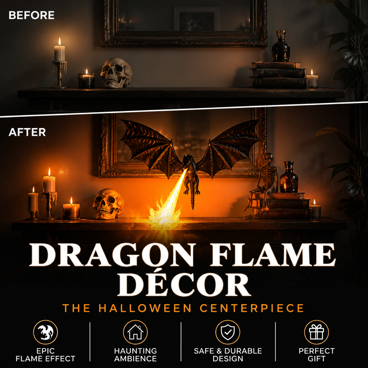 🐉🔥 LIMITED TIME 50% OFF! Dragon Flame Decoration – Realistic Flame Effect, PLA Silk Thread – A Must-Have for Halloween Decor! Add 2+ Items for Discount 🎃🌙✨