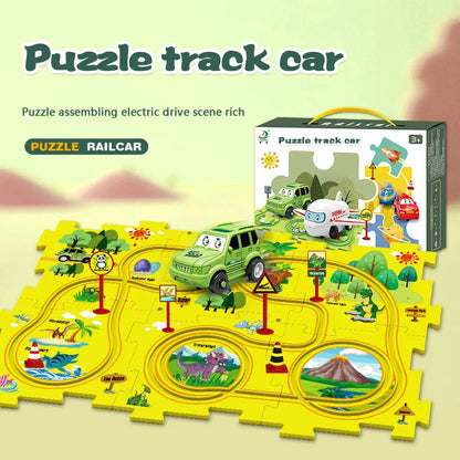 🔥Today get more cars 🚗🚗🚗Children's Educational Puzzle Track Car Play Set