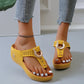 🌞Summer Hot Sale 🩴Women's Leather Wedge Slide Sandals-50% OFF