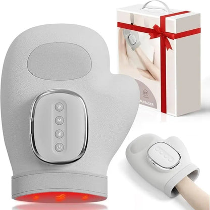 Portable Hand Massager with Heat & Compression, Wireless 3 Modes for Carpal Tunnel Relief