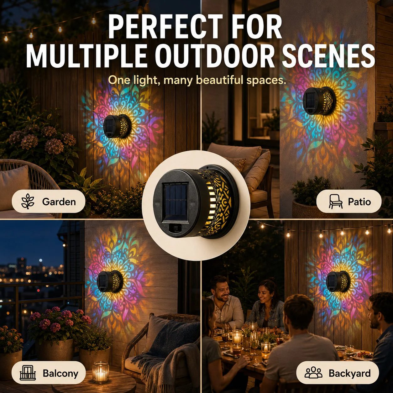 📢Last Day 50% Off🪐Solar-Powered Mandala Projector Light🌌✨