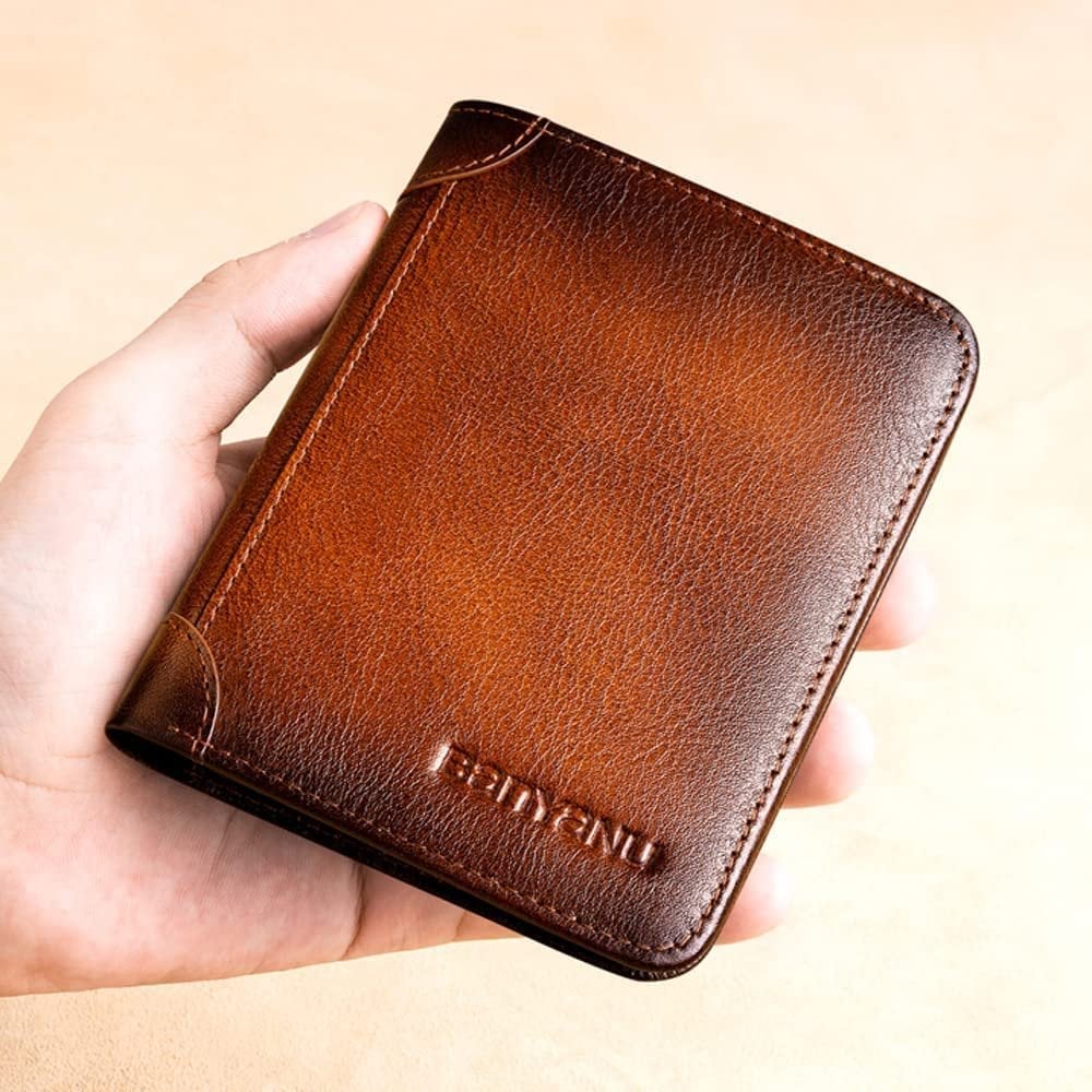 💼 FLASH 50% OFF SALE! Minimalist RFID Blocking Leather Wallet for Men – Slim Genuine Cowhide Wallet for Everyday Carry