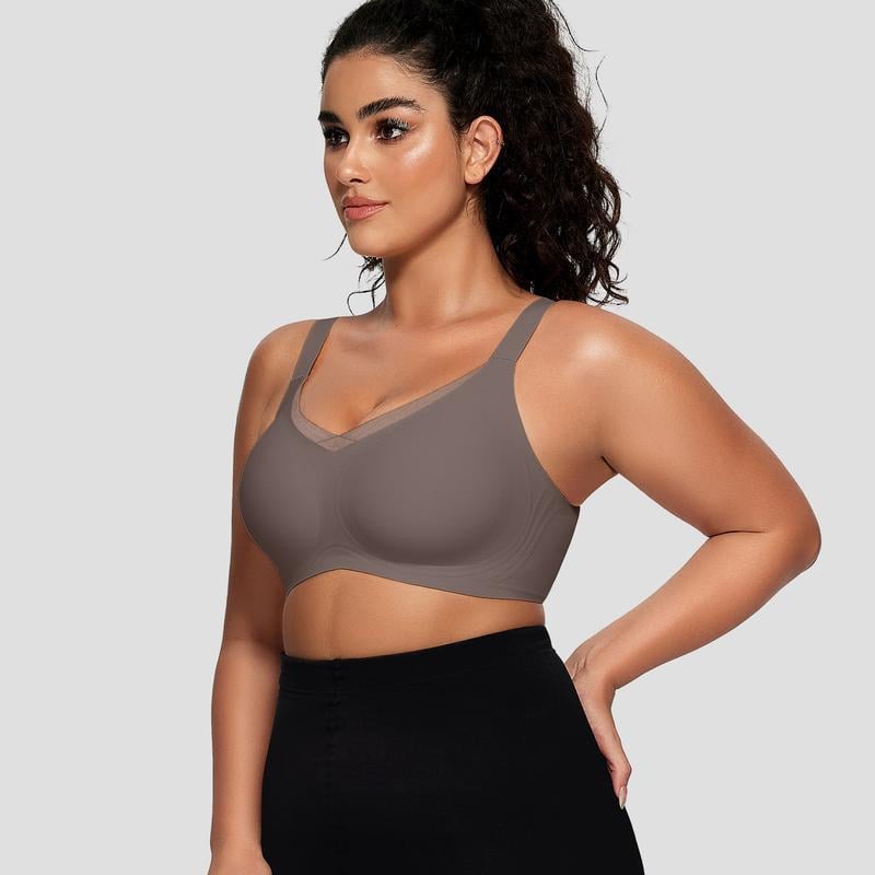 ✨Breathable and Not Stuffy😍Women's Wireless V-Neck Crossover Mesh Seamless Push-Up Bra
