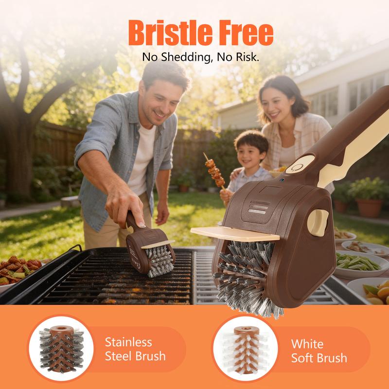 🔥Electric Grill Cleaner with Rotating Steel Brush