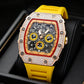 Men's Luxury barrel-shaped watch Rhinestone Embellished Watch