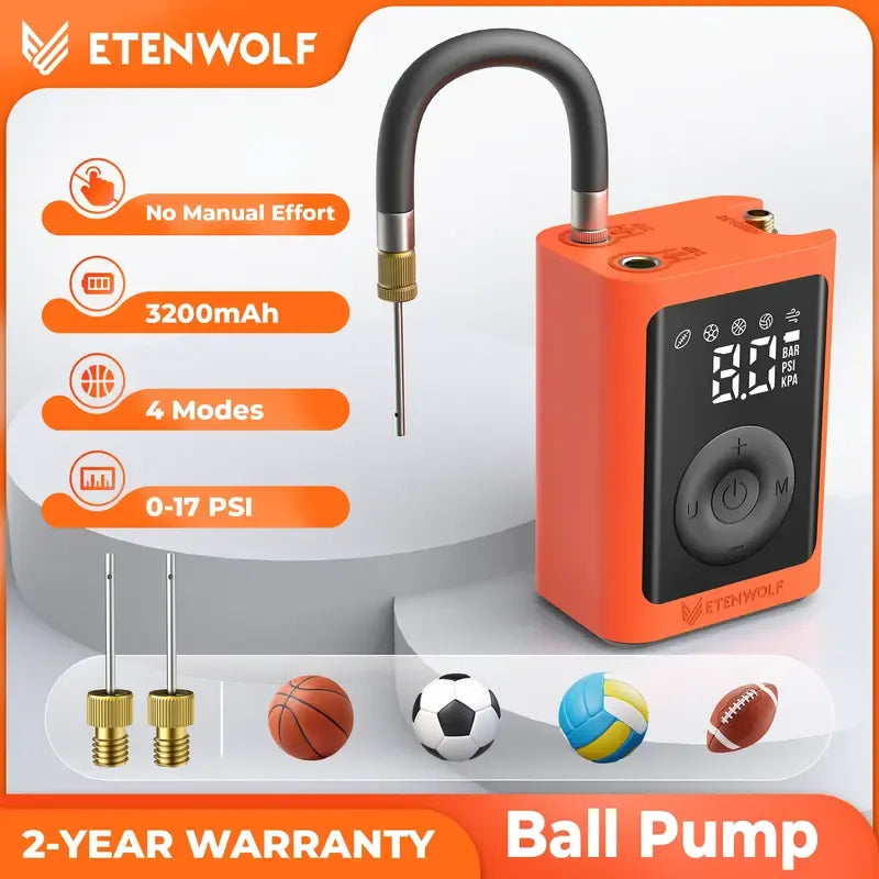 Portable intelligent wireless digital inflation pump, multifunctional tire, basketball, bicycle, emergency inflation