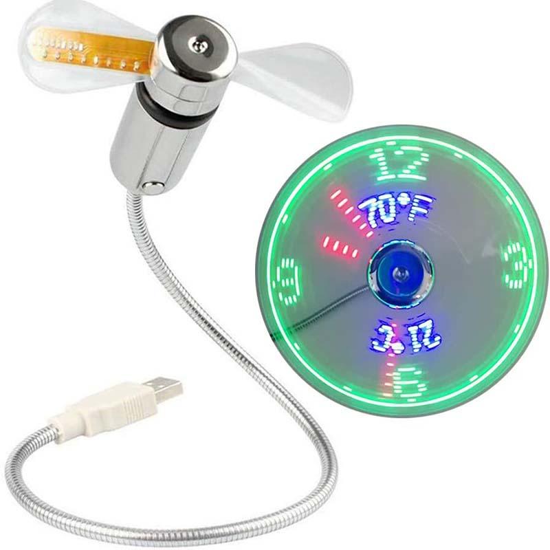 🔥Hot Sale，Buy 2 GET 1🔥USB Fan with LED Clock Lighting