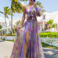 🎉🛍️Hot Promotion 55% OFF💃 Multicolor Asymmetric Party Dress With Flower Details