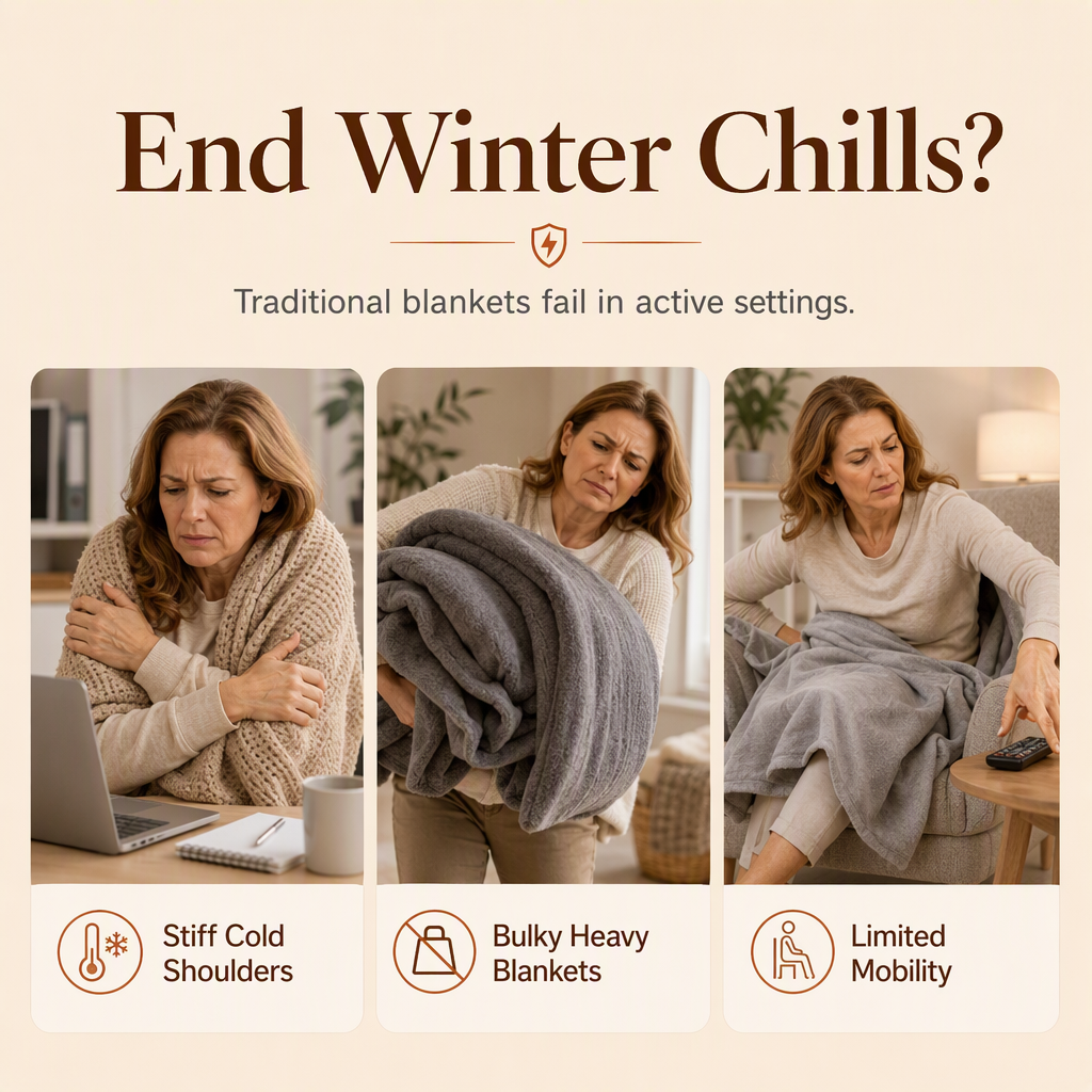 ❄️ 50% OFF! 🔥 Heated Blanket Shawl – Portable warmth all winter ✨