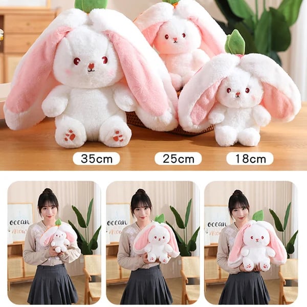 🍓 Hot Sale 50% OFF🍓Easter Day Strawberry Bunny Transformed into Little Rabbit🎀 Fruit Doll Plush Toy🐰