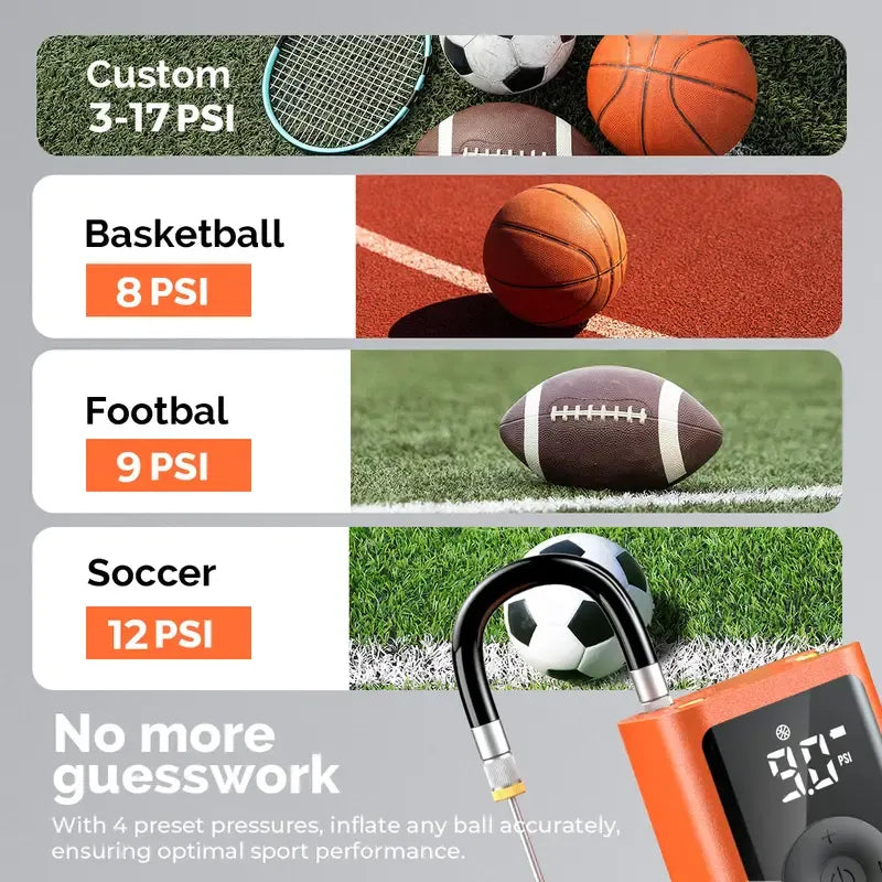 Portable intelligent wireless digital inflation pump, multifunctional tire, basketball, bicycle, emergency inflation