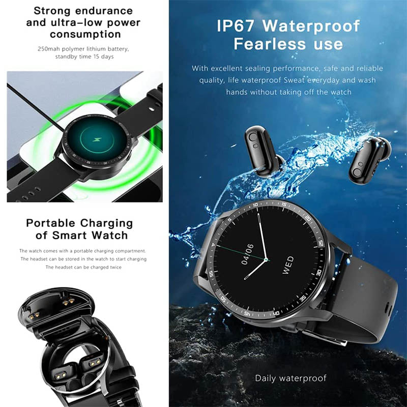 ✨2025 Hot Sale 50% OFF⌚ 2 IN 1 SMARTWATCH WITH EARPHONES