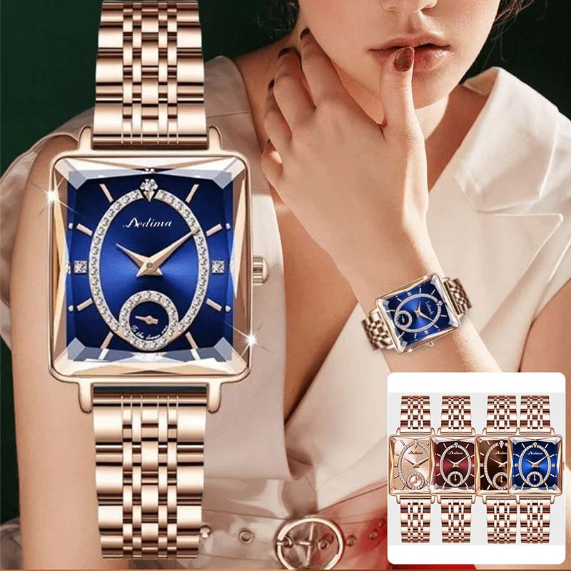 💎Fashion Square Ladies Rose Gold Diamond Watch