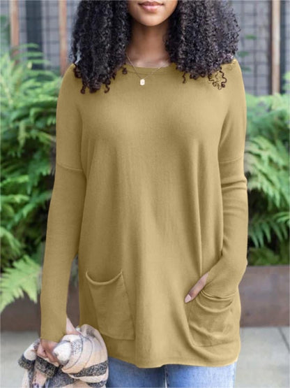 💥HOT SALE 50% OFF💥LONG SLEEVE THUMBHOLE SWEATER POCKET TUNIC💥