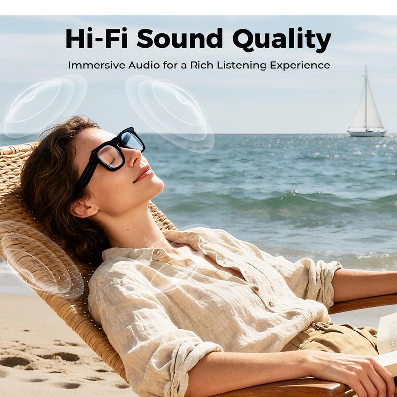 💎 50% OFF! 💎 Smart AI Camera Glasses with 8MP Photochromic Lenses ,Button Touch Adjustment for Travel Outdoor Adventures Hands-Free Photography 160+Languages Real-Time Translation Bluetooth Wireless Wearable Video Recording UV Protection