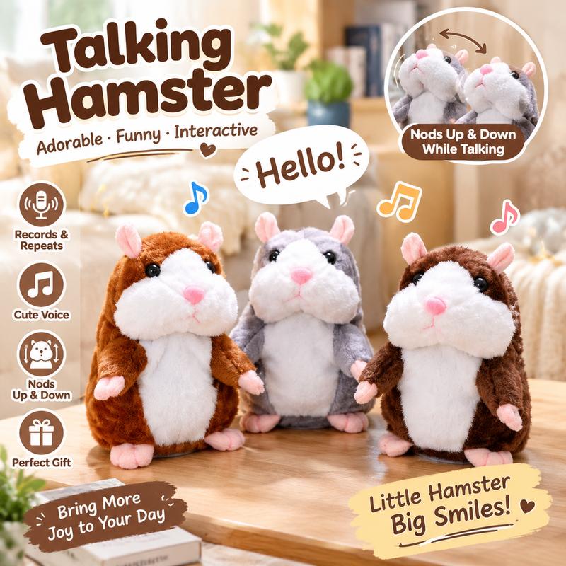 🐹 50% Off Now ✨ Talking Hamster Plush Toy — Repeats Your Voice & Bobs Its Head 🎁