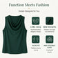 📢📢50% OFF !! ⏰ Elegant Slim Fit Cowl Neck Dress – Sleeveless, Side Pockets, Versatile ✨