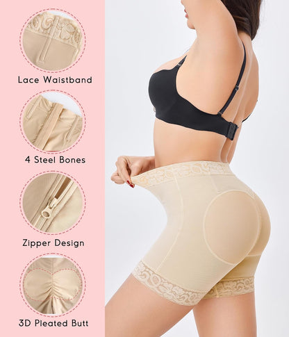 ✨HOT SALE 49% OFF💞Lace Steel Boned Butt Enhancer Shorts Shapewear