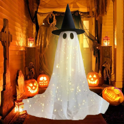 👻✨50% OFF! 🕯️🕸️ Giant Glittering Ghost Decoration – 5.4 ft Tall, Battery-Powered LED Glow & Freestanding Design. Over 1,923 Haunted Homes!✨